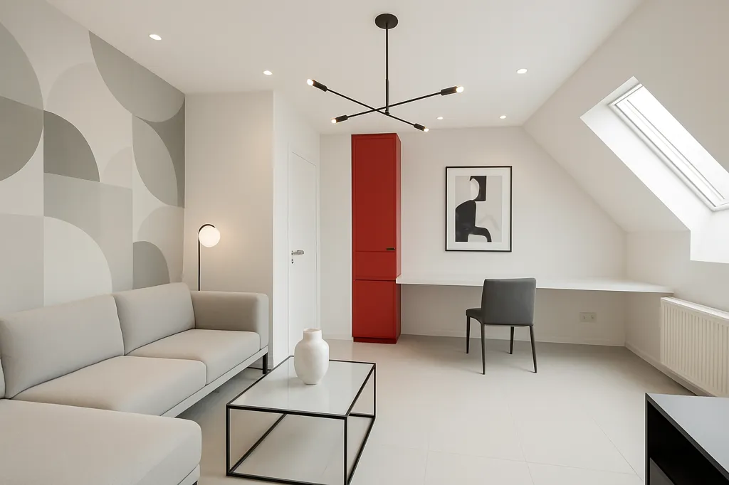 Séjour - Appartement Moderne avec Deux Terrasses à Bruges