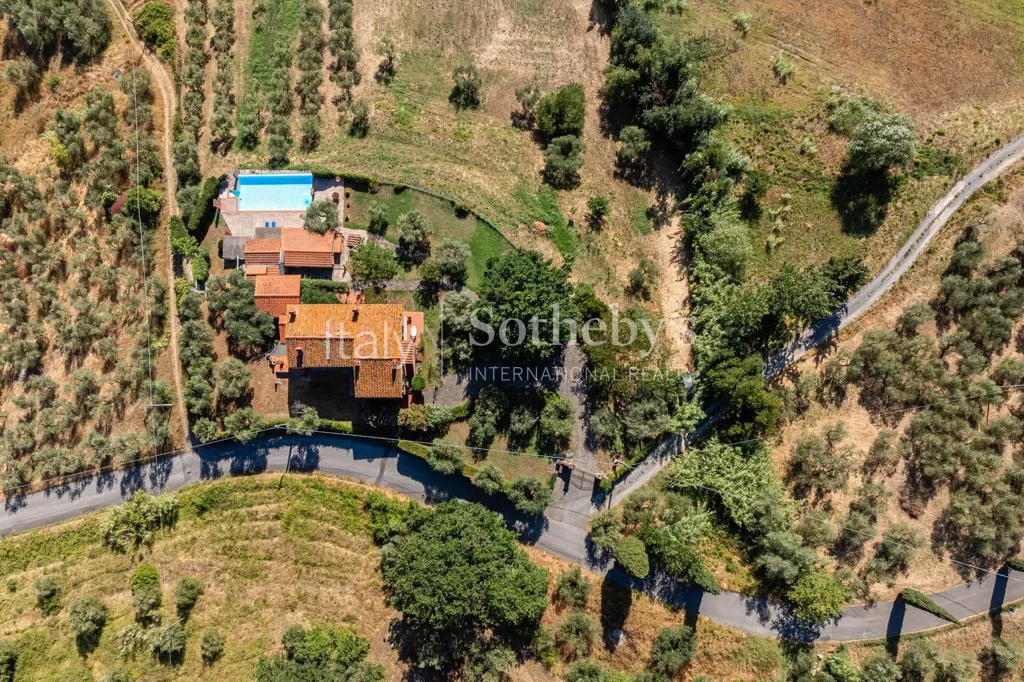 Vue aérienne - Tuscan Farmhouse with Panoramic View near Lucca