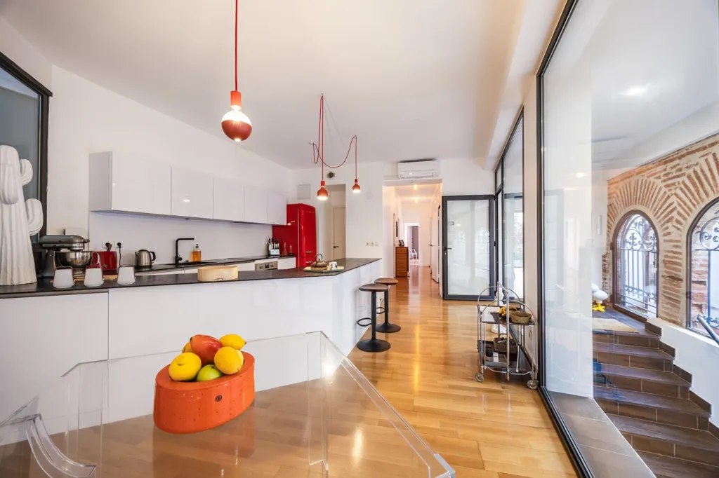 Köök - Character Apartment with Garden in Perpignan Centre