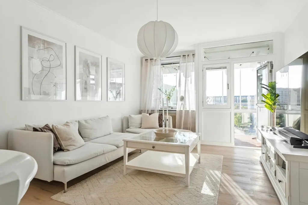 Séjour - Two-Bedroom with Glazed Balcony in Göteborg