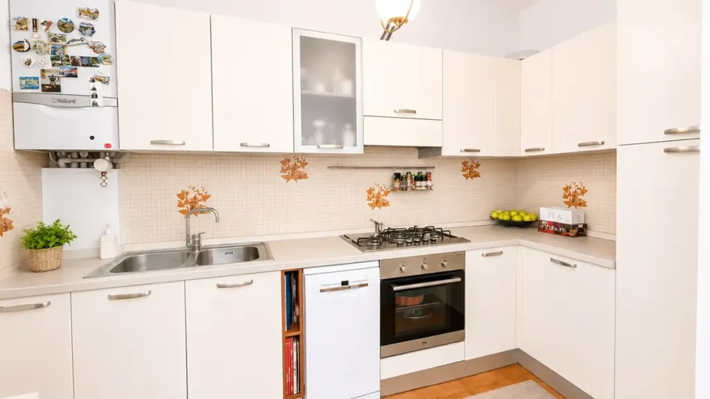 Cuisine - Rustic-Style Apartment with Terrace in Maser