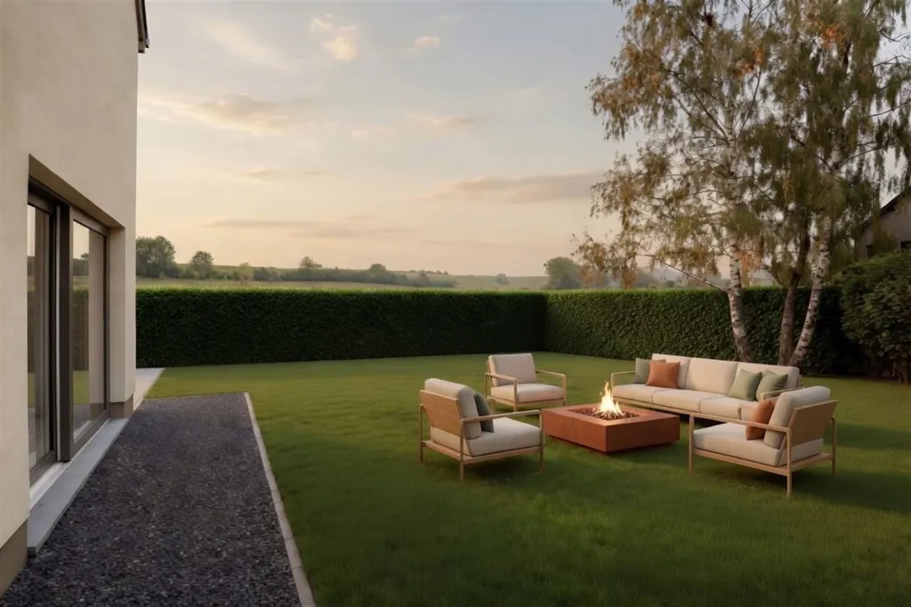 Jardin - Maisons Contemporaines avec PEB A à Barnich