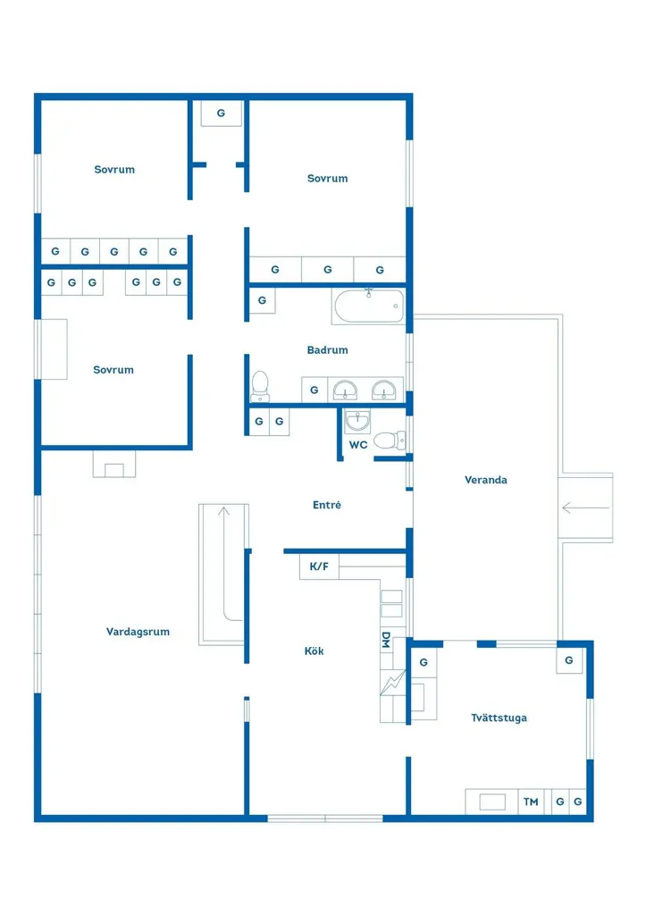 Plaan - 1-Storey Villa with Garden in Lantlig Setting