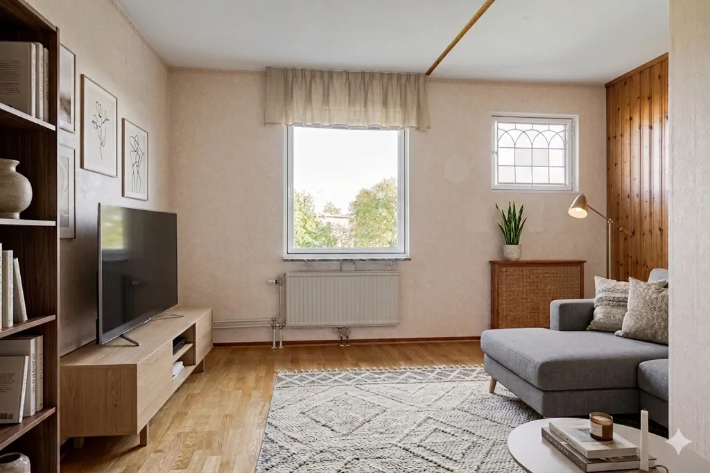 Séjour - Apartment with Balcony and Gym in Norrköping