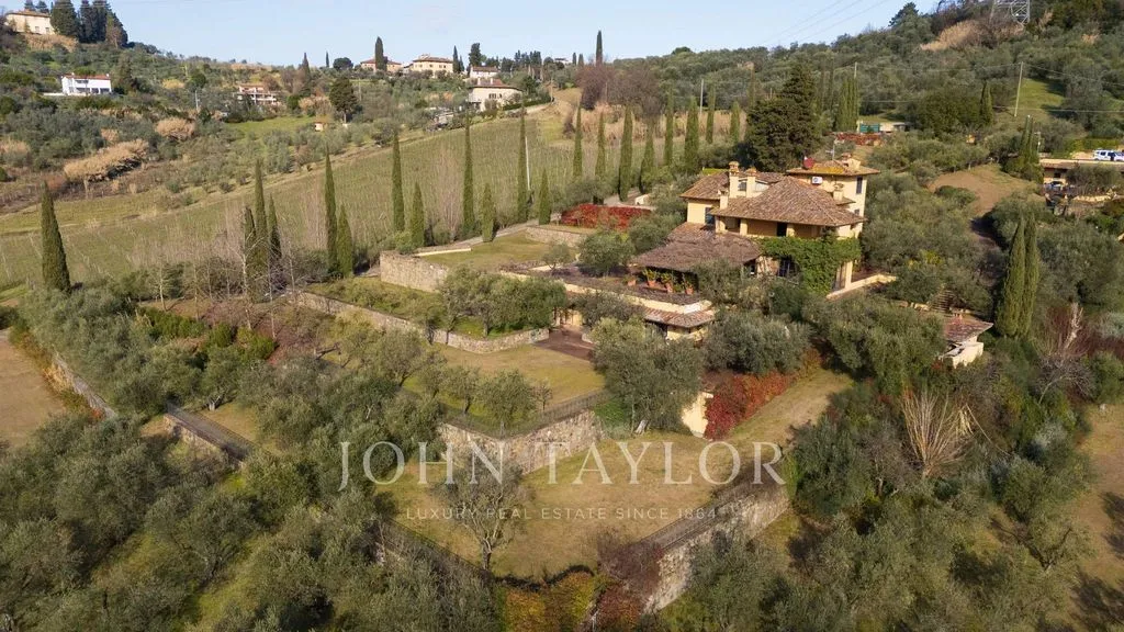 Vue aérienne - Luxury Villa with Pool near Florence