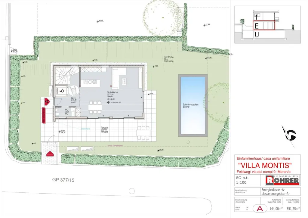 Planimetria - Luxury Villa with Pool in Merano