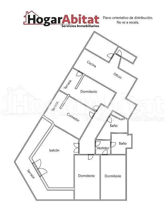 Plaan - Penthouse with Terraces in Castellón Centre