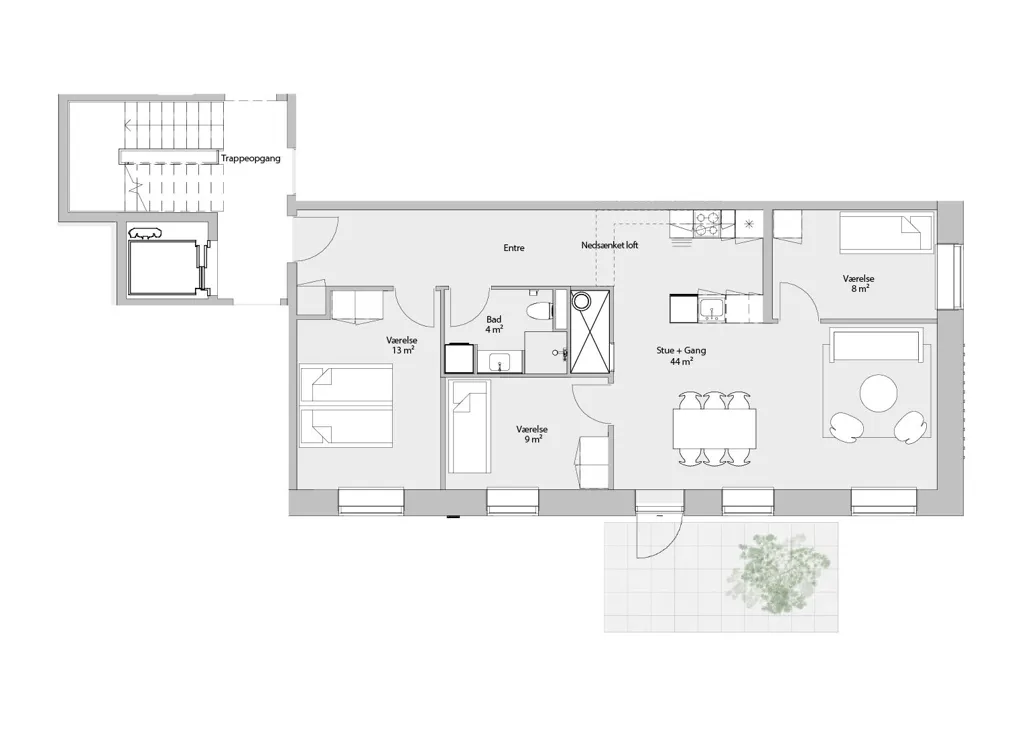 Plaan - 4-toaline korter asukohas Aarhus