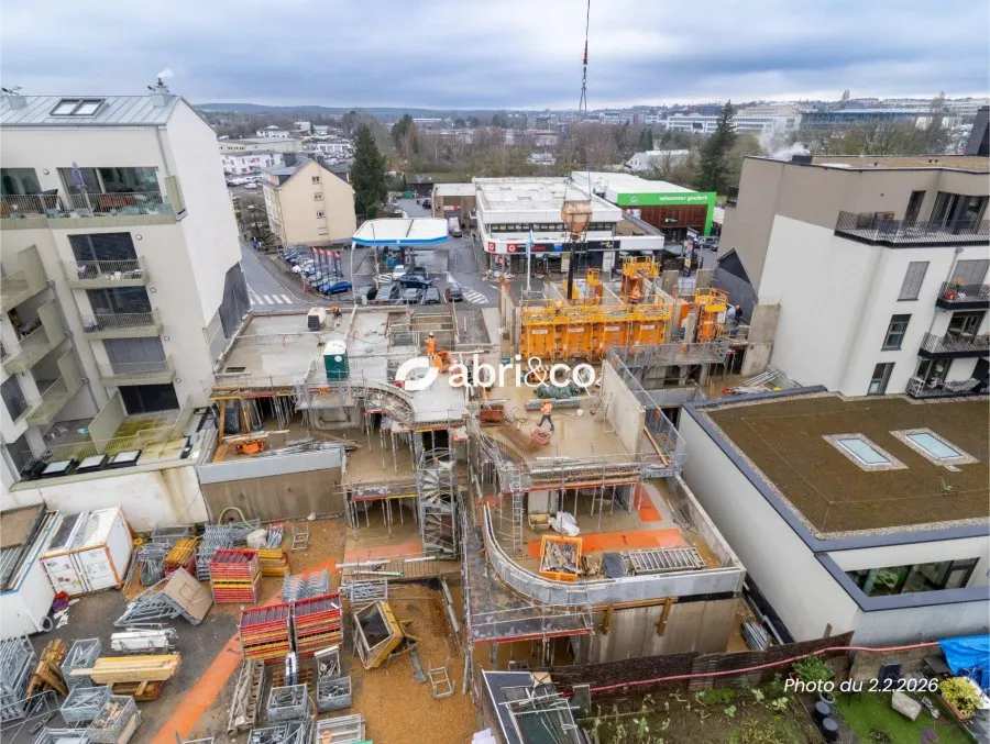 Vue aérienne - Studio neuf avec ascenseur à Luxembourg-Hollerich