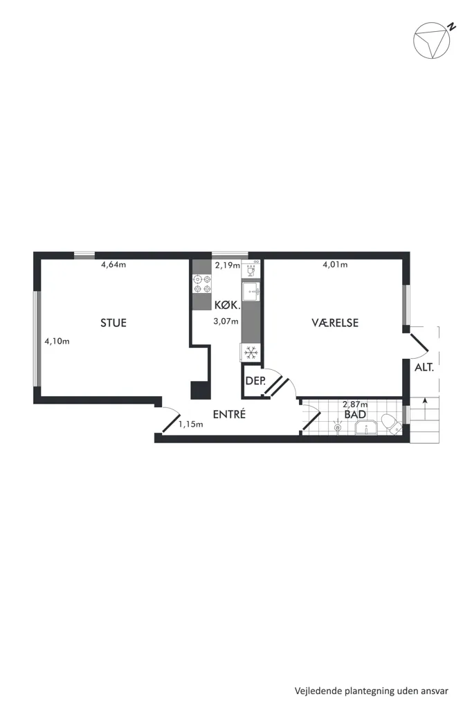 Plan - Appartement 2 pièces à Odense V