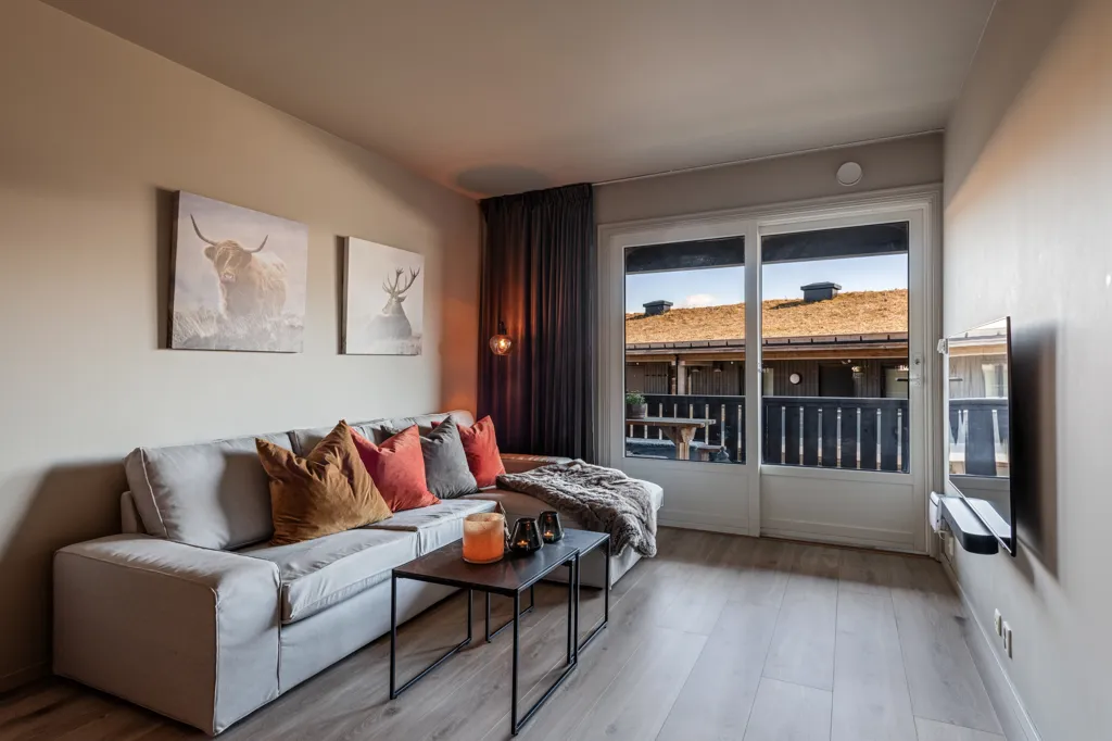 Living Room - Modernised Apartment with Terrace in Geilo