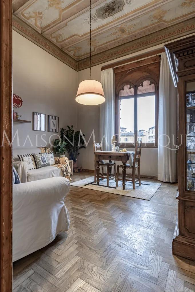 Living Room - Historic Apartment with Views in Bologna Centre