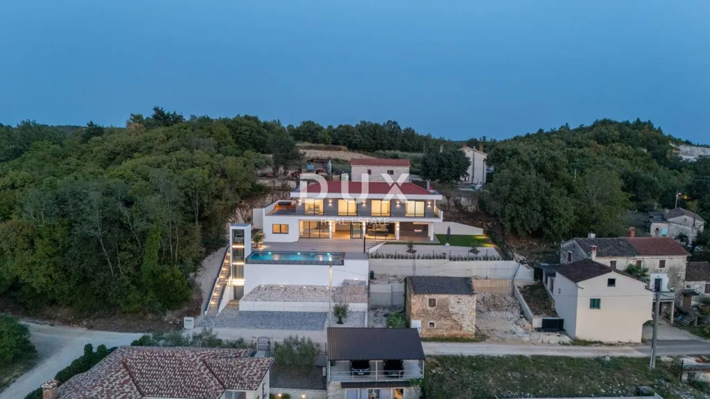 Vue aérienne - Luxury Villa with Infinity Pool in Vižinada
