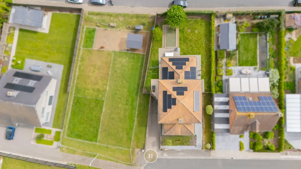 Aerial - Villa with Office Space and Solar Panels in Menen