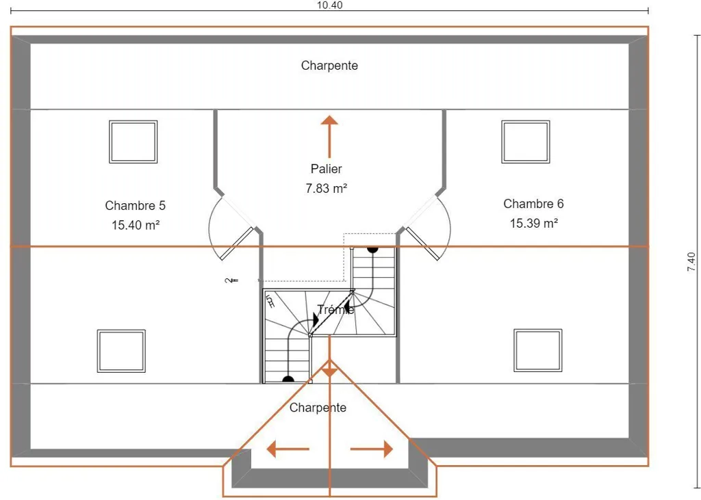 Plan - Maison Neuve avec 4 Chambres à Pontoise
