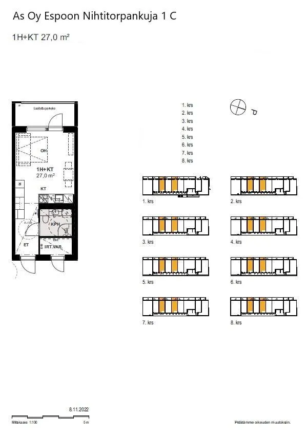 Modern Flat with Glazed Balcony in Kilo, Espoo