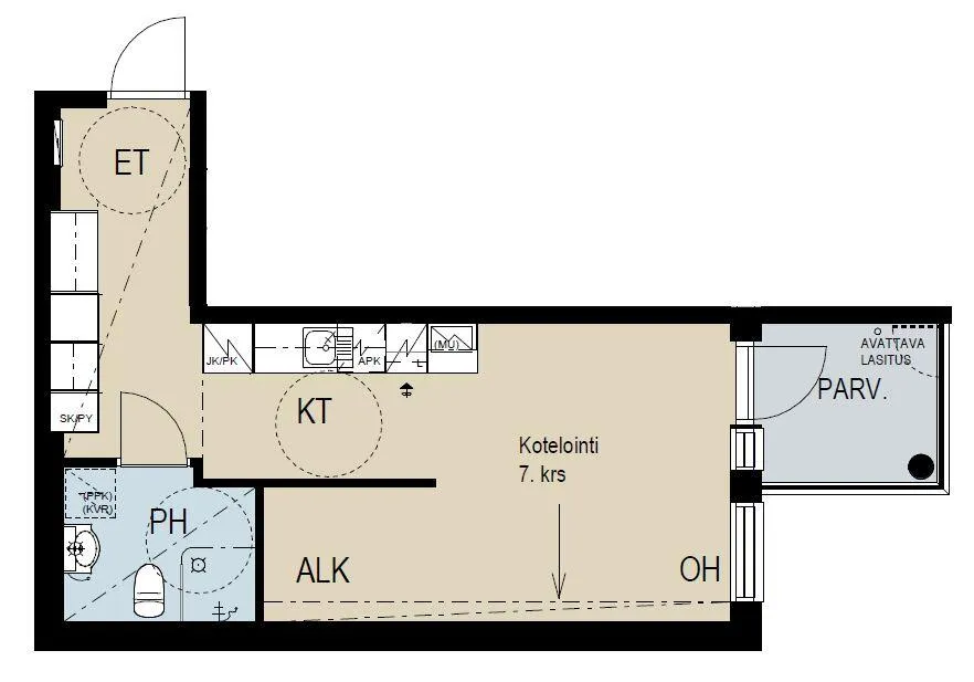 Plan - Appartement 1 pièces à Kerava
