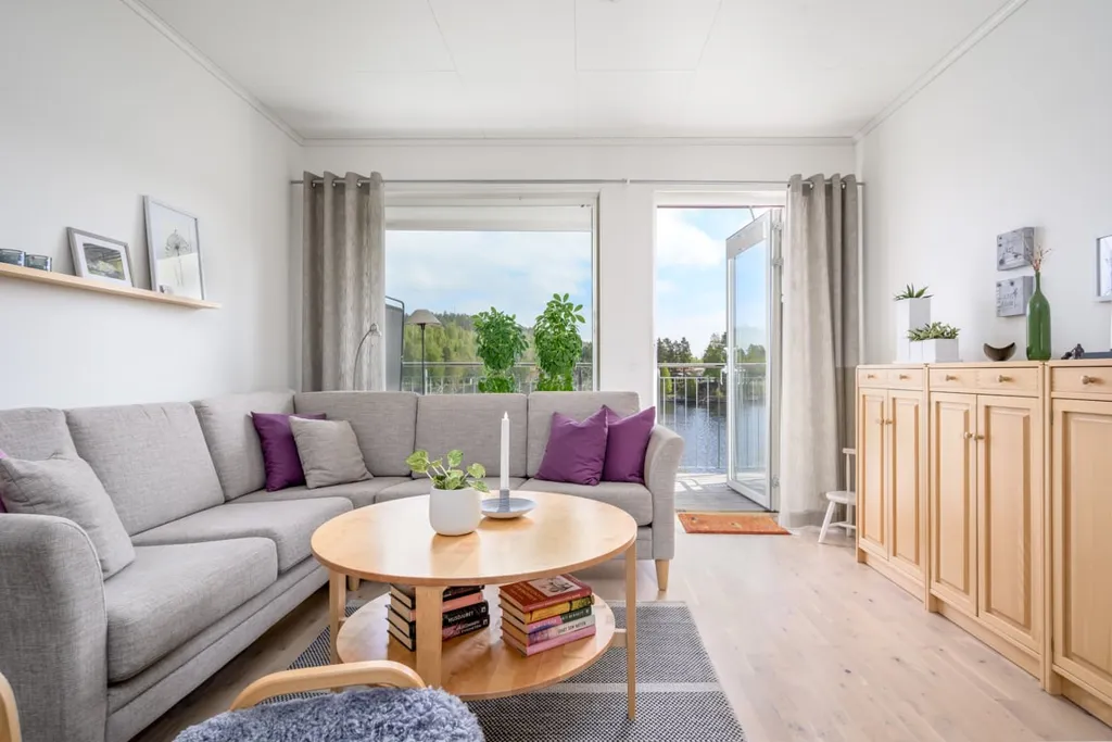 Séjour - Modern Flat with Ljungan View in Kvissleby