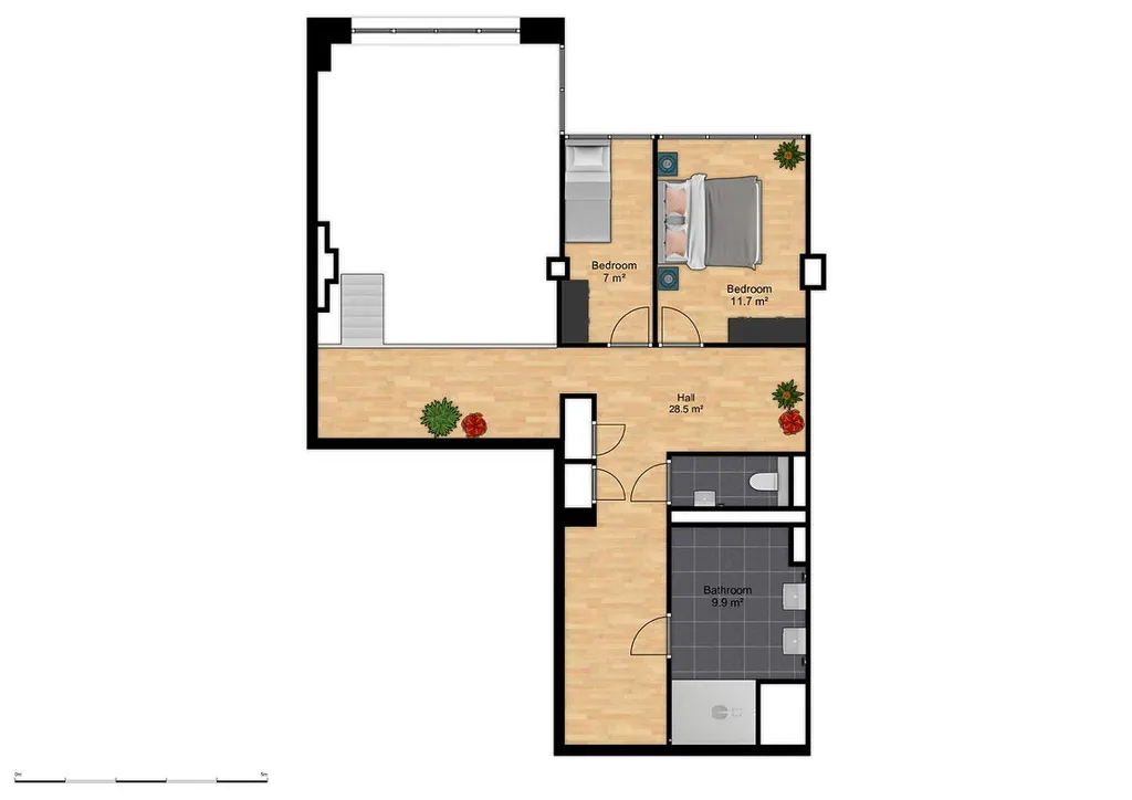 Plaan - Maisonnette Apartment with Atrium View in Rotterdam