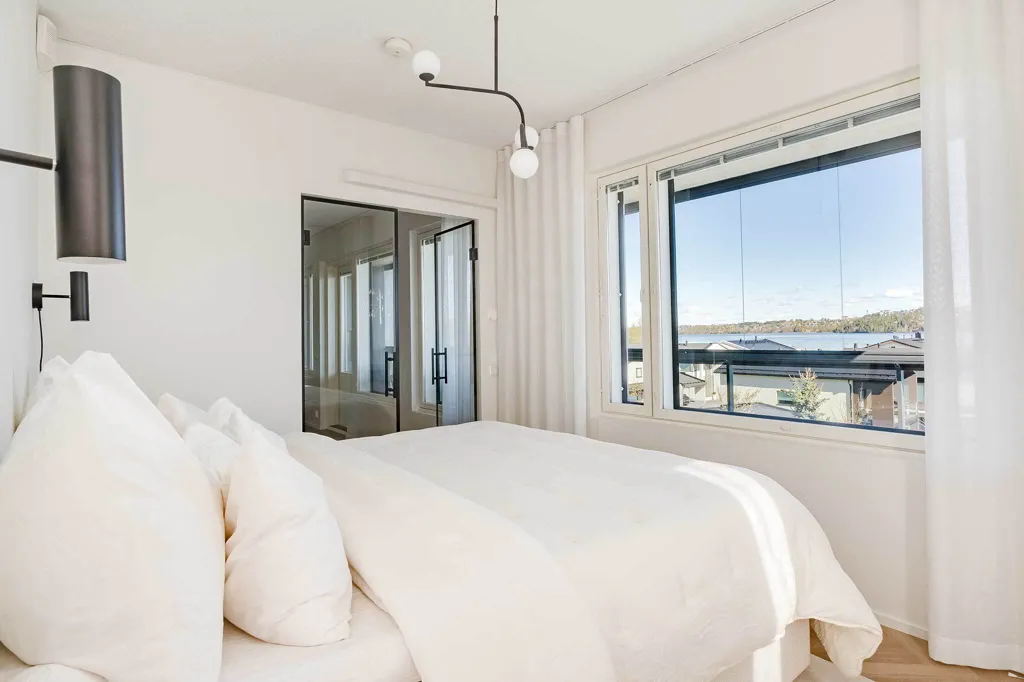 Bedrooms - Renovated Apartment with Sea View in Pirkkala
