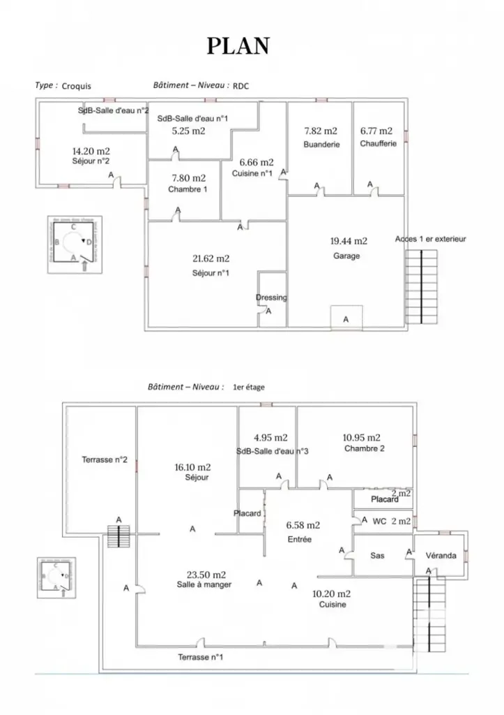 Floor Plan - Individual House with Garden View in Cagnes-sur-Mer