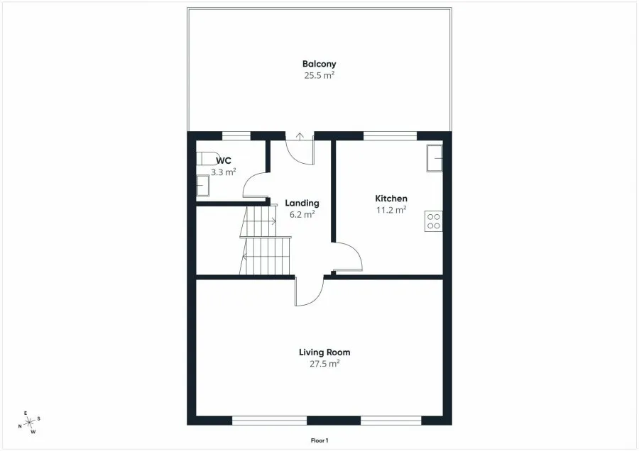 Floor Plan - Terraced House with Garden in Kopstal
