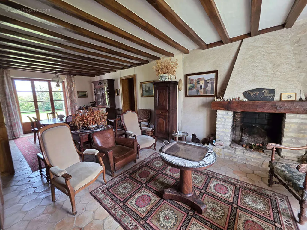 Séjour - Maison de Caractère avec Parc à Bossay-sur-Claise