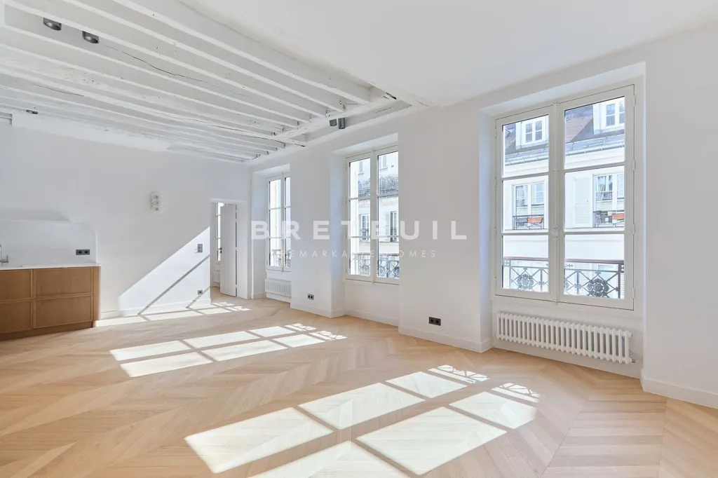 Living Room - Bright Apartment with South View near Bon Marché