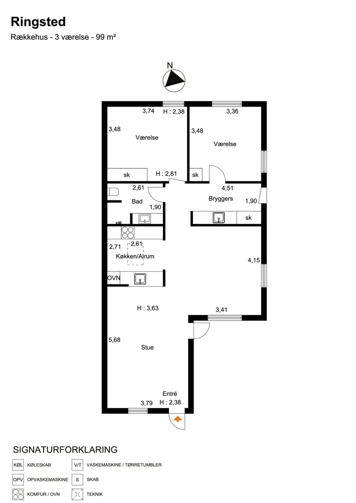 Plaan - Terraced House with Garden in Ringsted