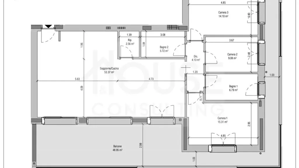 Plan - Apartment with Large Terrace in Biassono