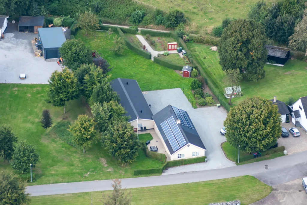 Vista aerea - Fenced Villa with Garden in Vojens