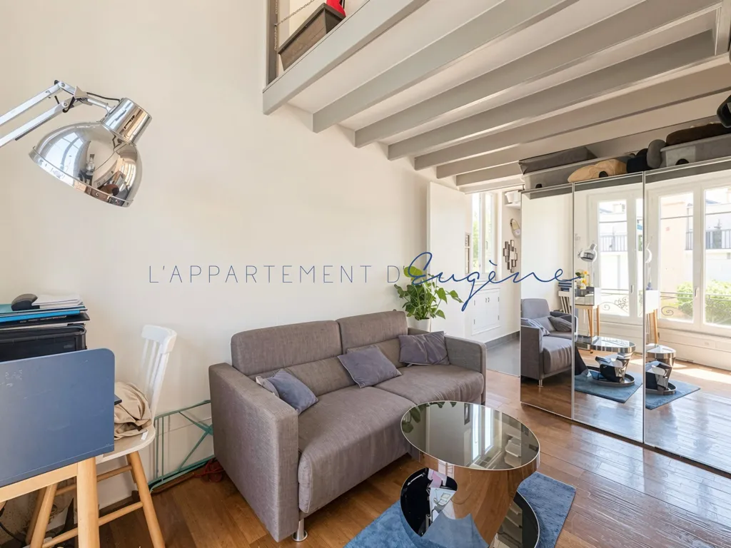 Living Room - Duplex with River View in Boulogne-Billancourt