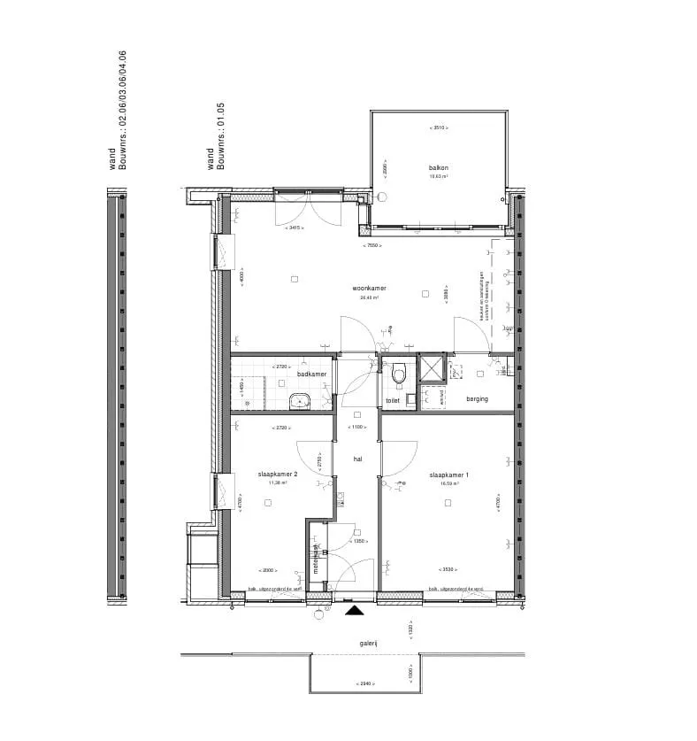 Plaan - 3-toaline korter asukohas Diemen