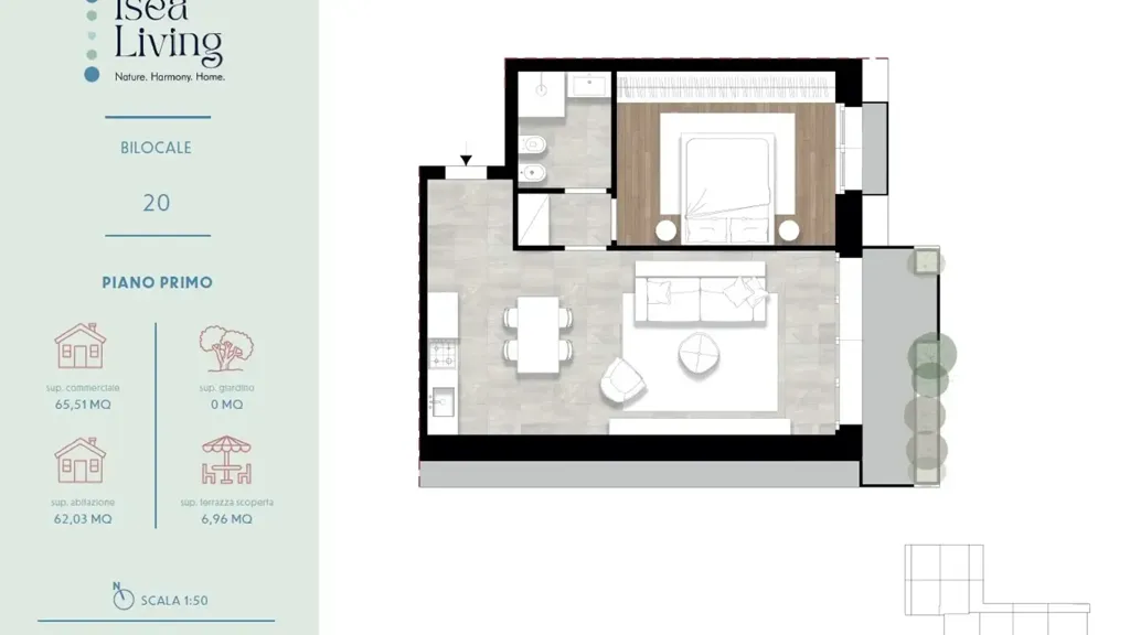 Floor Plan - Modern Bungalow with Balcony in Paratico