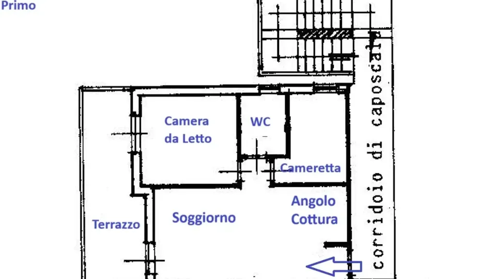 Grundriss - Trilocale with Balcony in Scalea