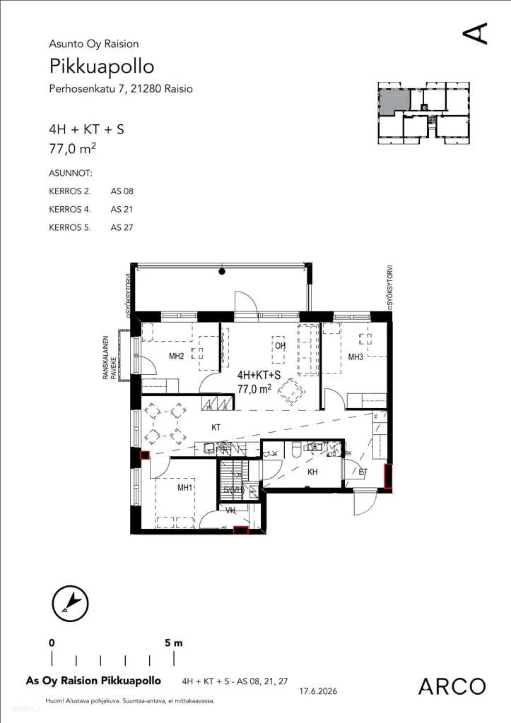 Plaan - Modern Apartment with Balcony in Raisio
