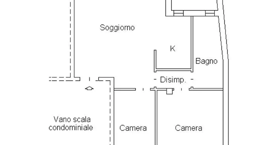 Plan - Trilocale with Terrace in Sassari