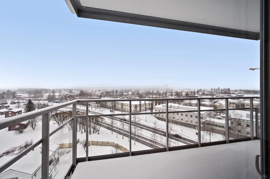 Balcony - Penthouse with River View in Skellefteå
