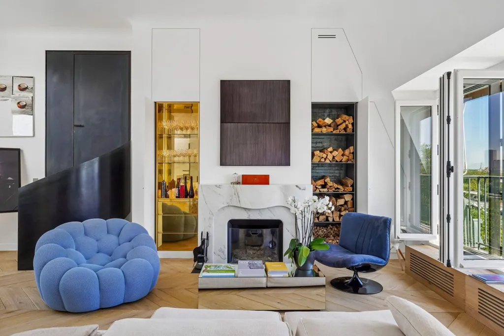 Séjour - Appartement de Luxe avec Vue Tour Eiffel à Paris 16
