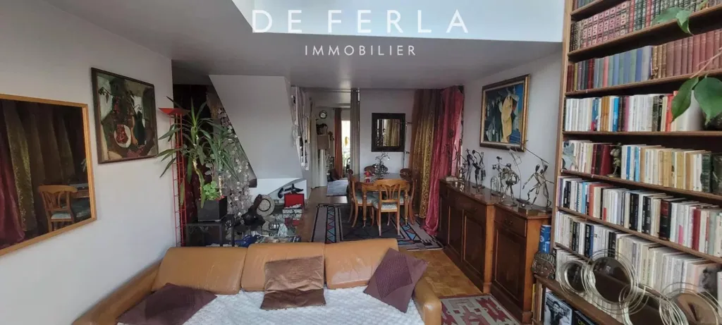 Séjour - Duplex Atelier d'Artiste avec Vue Tour Eiffel à Paris