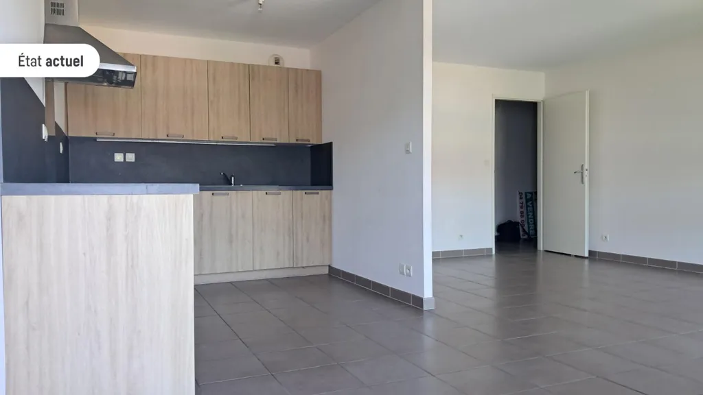 Köök - Flat with Balcony in Gresy-sur-Aix