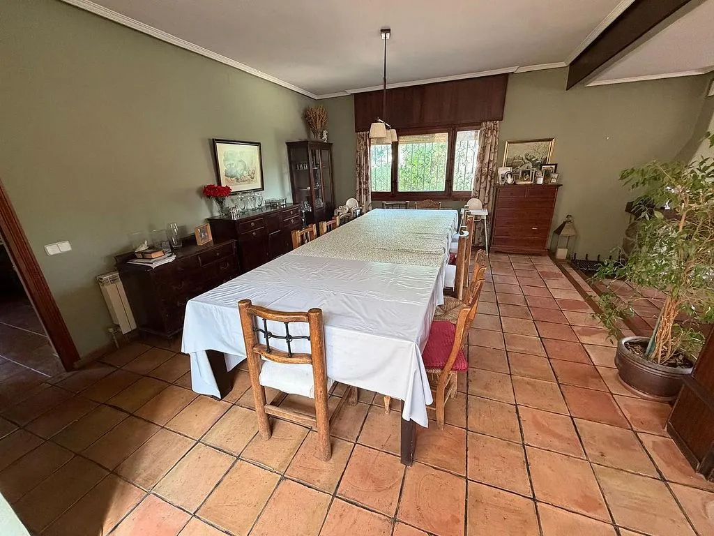 Dining Room - Stone Chalet with Pool in Parquelagos