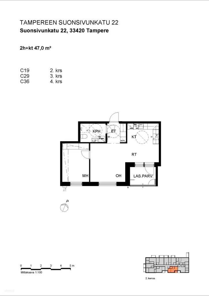 Planimetria - Modern Apartment with Balcony in Lamminpää, Tampere