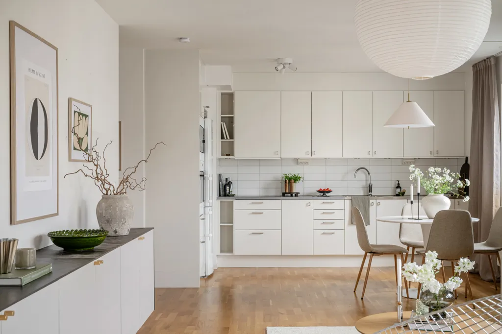 Kitchen - Apartment with West-Facing Balcony in Sundbyberg
