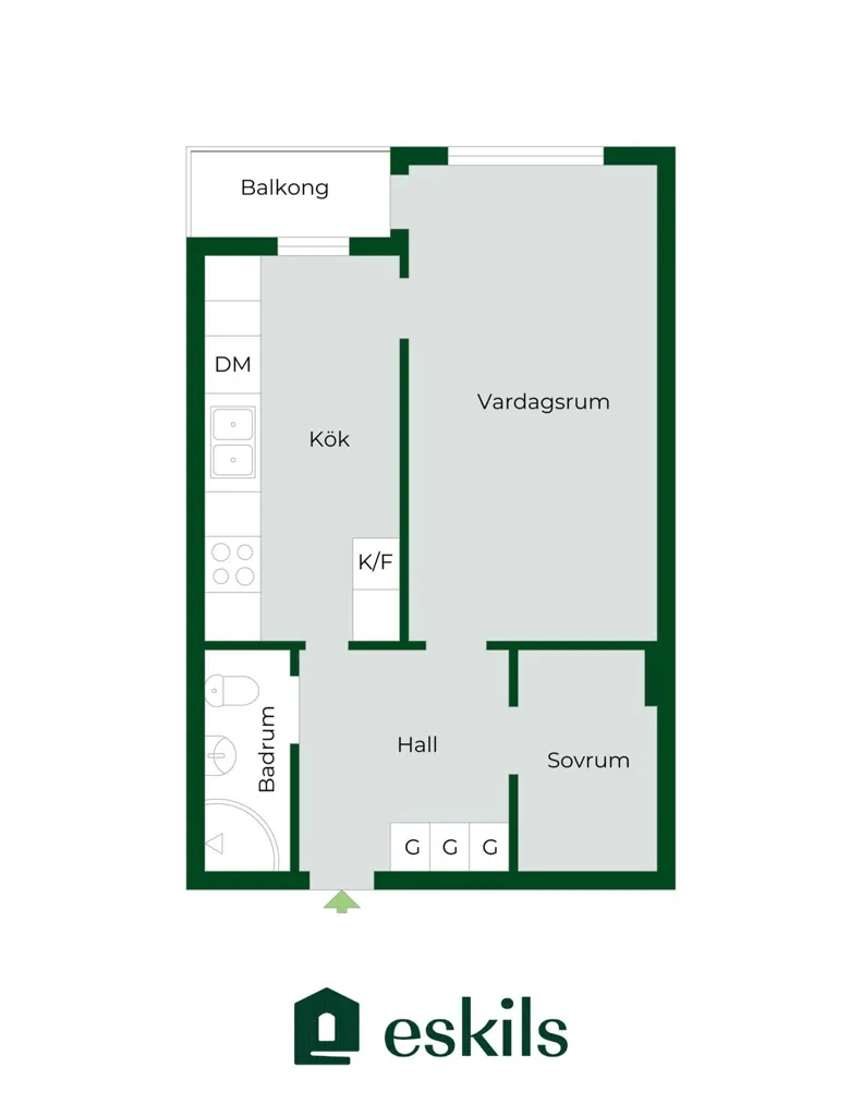 Appartement 2 pièces à Eskilstuna kommun