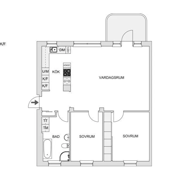 Planimetria - Renovated Apartment with River View in Gothenburg