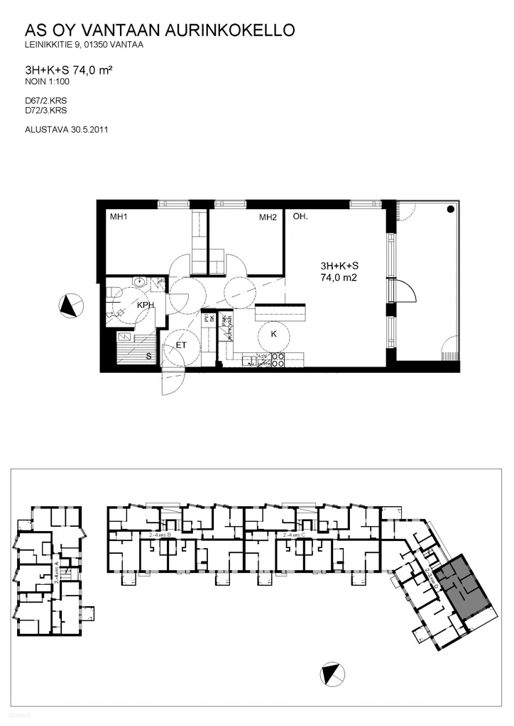 Apartment with Sauna on Second Floor in Simonkylä