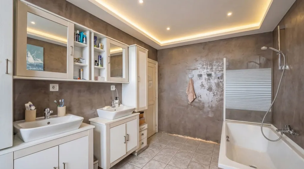 Salles de bain - Maison lumineuse avec terrasse à Leuze