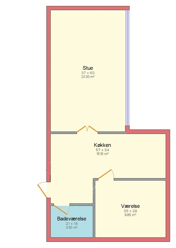 Planimetria - Two-Bedroom Apartment with Terrace in Videbæk