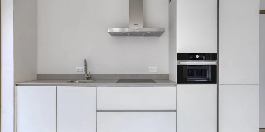 Cuisine - Appartement avec vue parc à Boom